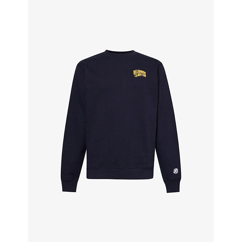 Shop Billionaire Boys Club Men's Navy Logo-print Cotton-jersey Sweatshirt