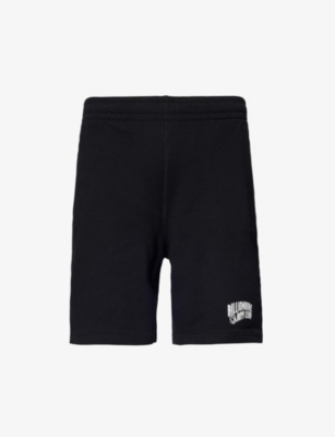 Shop Billionaire Boys Club Men's Black Logo-patch Cotton-jersey Shorts