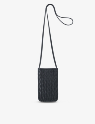 THE WHITE COMPANY: Braided cross-body leather phone pouch