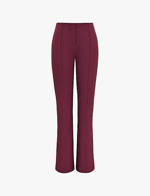HOUSE OF CB: Lillie flared-leg mid-rise stretch-woven trousers