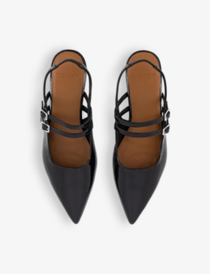 Shop Vagabond Women's Black Patent Hermine Double-strap Leather Slingback Flats