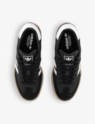 Shop Adidas Originals Adidas Women's Black Black White Sambae Leather Low-top Trainers