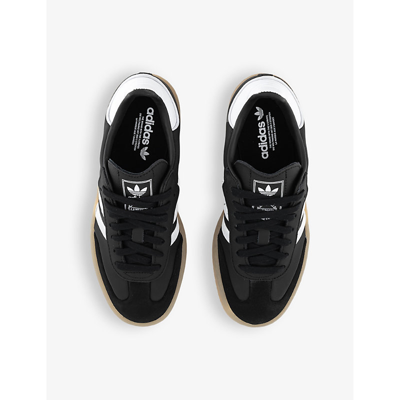 Shop Adidas Originals Sambae Leather Low-top Trainers In Black Black White