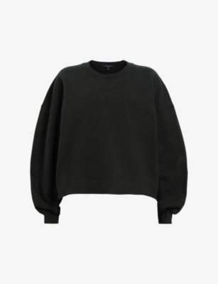 ALLSAINTS: Lila logo-print relaxed-fit organic-cotton sweatshirt