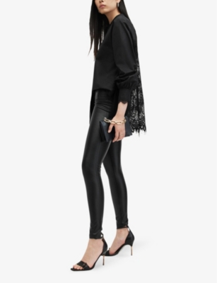 ALLSAINTS WOMENS ALLSAINTS ETHEL LACE-PANEL COTTON SHIRT