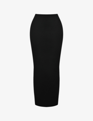Shop House Of Cb Women's Black Hart Twill-weave Stretch-cotton Maxi Skirt