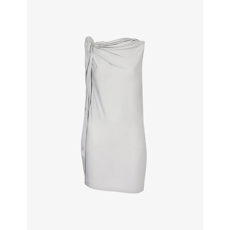 Shop Aaron Esh Women's Grey Sleeveless Draped-panel Cotton-jersey Top