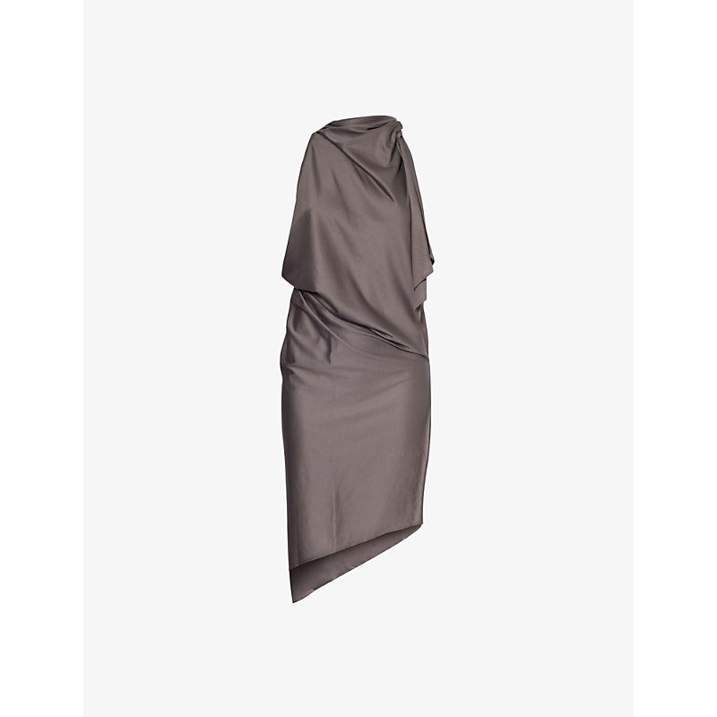 Shop Aaron Esh Women's Grey Sleeveless Asymmetric-hem Woven Top