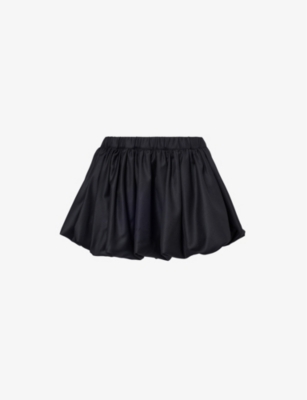 AARON ESH: Bubble-hem elasticated-waist wool mini skirt