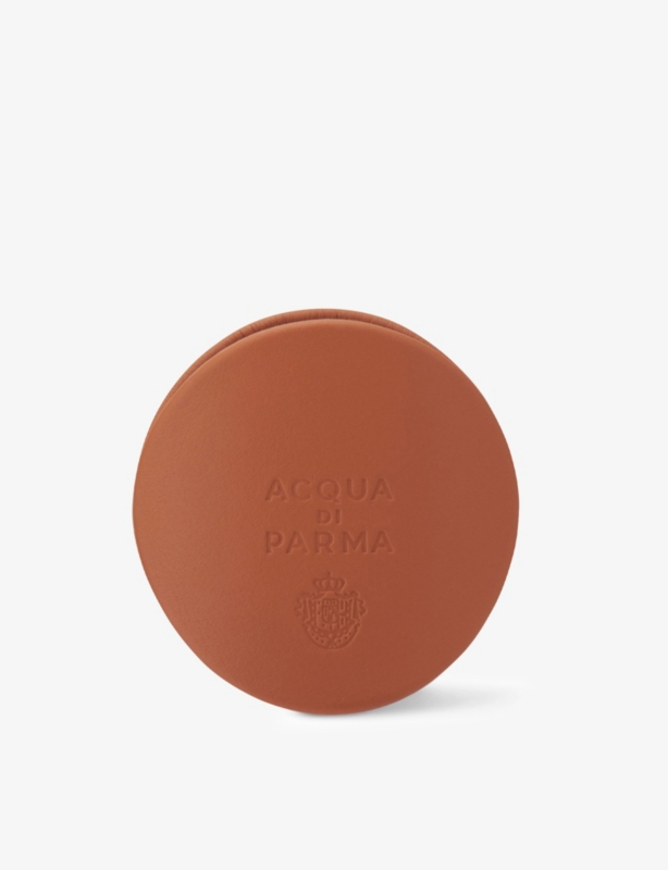 Brand-embossed leather car diffuser case