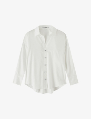 Lk Bennett Beatrice Pleated Cotton Shirt In Whi-pure White