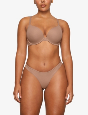 Skims Womens Sienna Fits Everybody Padded Push-up Stretch-woven Bra In Sienna