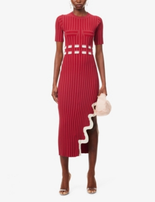 Shop Ph5 Women's Cherry Burst Jodie Asymmetric-hem Recycled Viscose-blend Maxi Dress