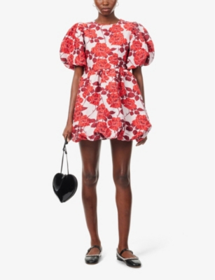 Shop Sister Jane Women's Wilder Berry Wild Berry Floral-pattern Woven Mini Dress