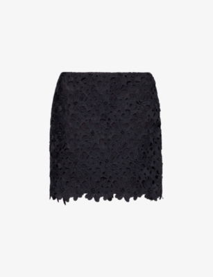 SISTER JANE: Clementine lace-overlay woven mini skirt