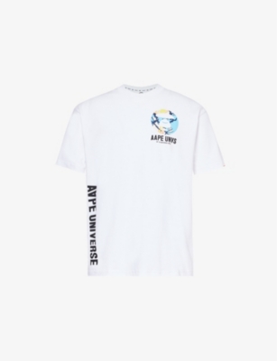 AAPE: Graphic-print brand-patch cotton-jersey T-shirt
