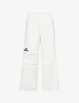 AAPE: Logo-embroidered wide-leg cotton-blend woven trousers
