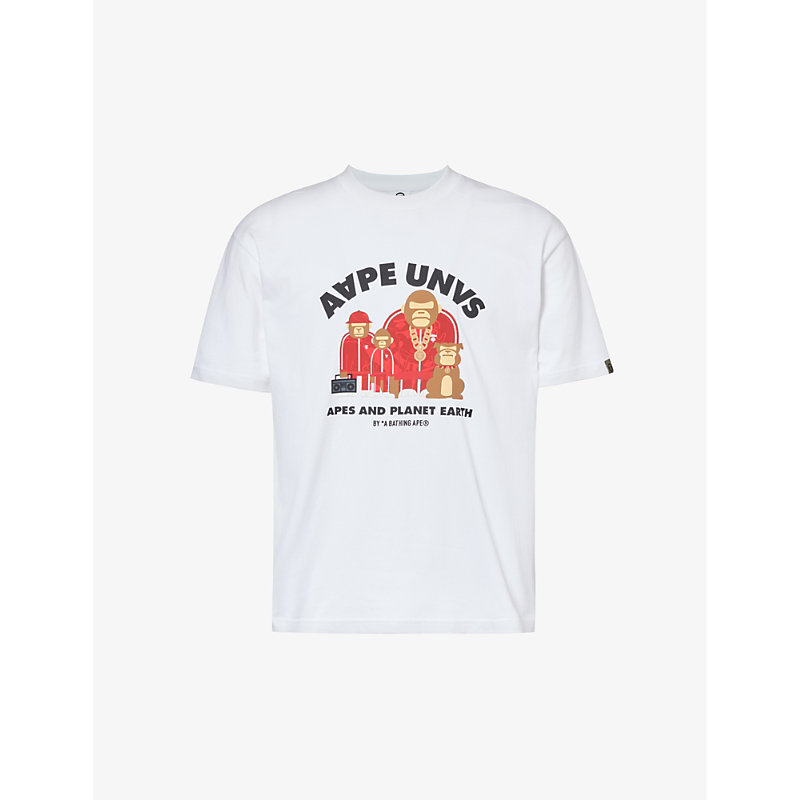 Shop Aape Hip Hop Group Tee In White