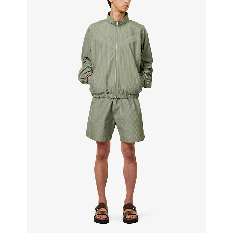 Shop Sunspel Men's Army Green X Nigel Cabourn Relaxed-fit Cotton-blend Jacket