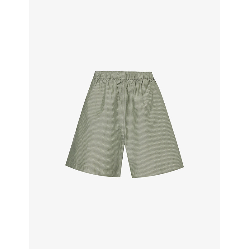 Sunspel Mens Army Green X Nigel Cabourn Ripstop Cotton-blend Shorts