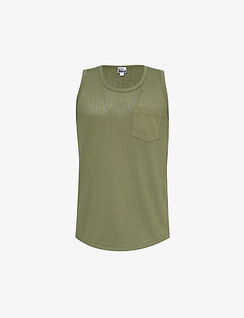SUNSPEL: Sunspel x Nigel Cabourn sleeveless cotton-mesh top