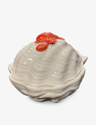 LES OTTOMANS: Lobster hand-painted ceramic bowl