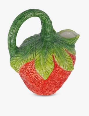 Shop Les Ottomans Red Strawberry Ceramic Fruit Jug 20cm