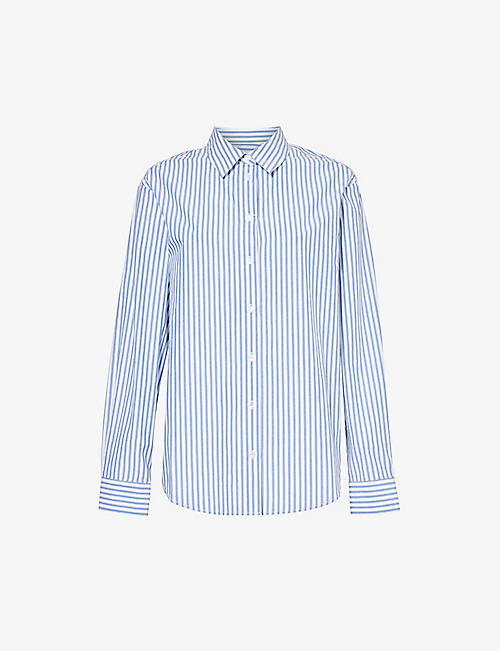 SAMSOE SAMSOE: Samadisoni striped recycled cotton-blend shirt