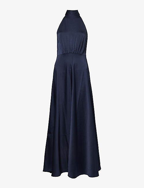 SAMSOE SAMSOE: Rheo high-neck recycled polyester-blend maxi dress