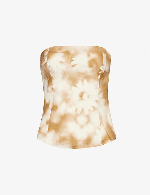 SAMSOE SAMSOE: Saelynn floral-print linen top