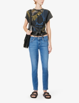 Shop Paige Women's Starlet Verdugo Raw-hem Skinny-leg Mid-rise Denim-blend Jeans