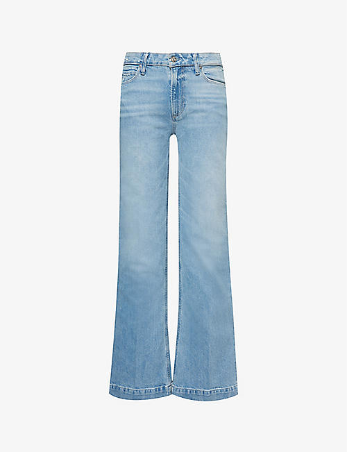 PAIGE: Leenah wide-leg mid-rise stretch jeans