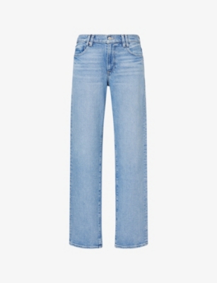 Shop Paige Womens Serena Straight-leg Mid-rise Jeans Leela