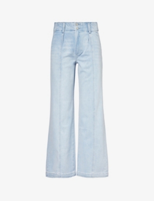 Paige Womens Makena Brooklyn 31 Wide-waistband Wide-leg High-rise Stretch-denim Jeans