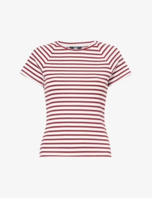 Paige Bijou Tee Ivory Multi Stripe In Ivory Multi Stripe