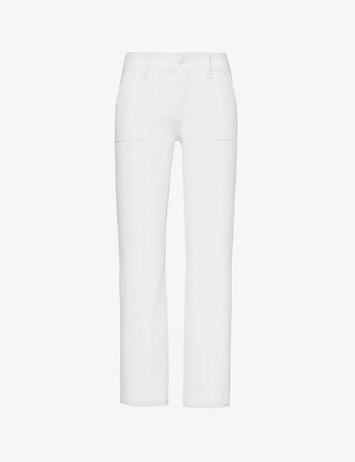 PAIGE: Mayslie straight-leg mid-rise cropped stretch-denim jeans