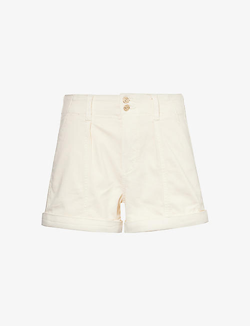 PAIGE: Brooklyn turn-up cuff mid-rise cotton-blend denim shorts