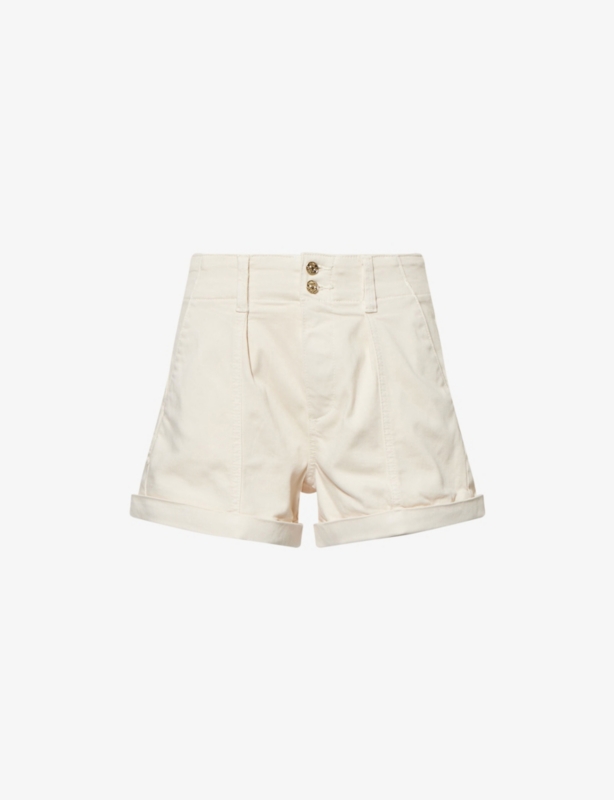 Brooklyn turn-up cuff mid-rise cotton-blend denim shorts
