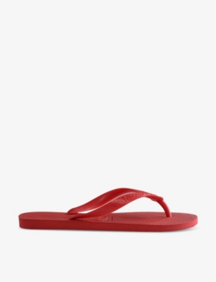 Havaianas Womens Ruby Red Top Embossed Logo Rubber Flip-flops