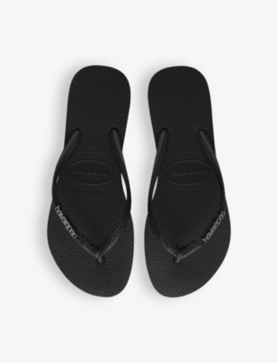 Havaianas Slim Glitter Rubber Flip-flops In Black