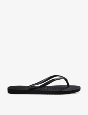 Havaianas Slim Glitter Rubber Flip-flops In Black