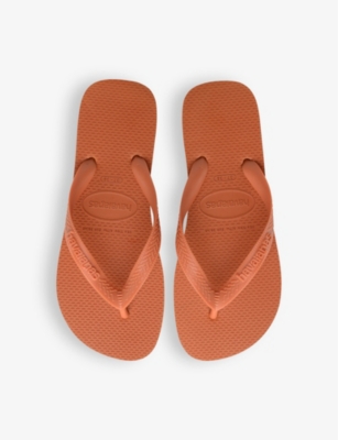HAVAIANAS WOMENS CERRADO ORANGE TOP LOGO-EMBOSSED RUBBER FLIP-FLOPS 