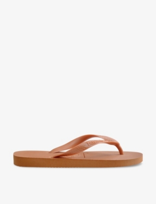 Shop Havaianas Women's Cerrado Orange Top Logo-embossed Rubber Flip-flops