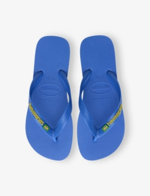 Havaianas Womens Star Blue Brasil Patria Logo-embossed Rubber Flip-flops In Star Blue