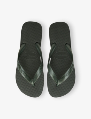 Shop Havaianas Women's Olive Green Tiras Logo-embossed Rubber Flip-flops