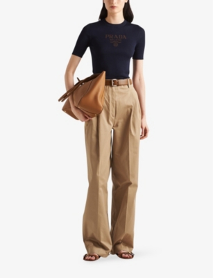 PRADA: Branded knitted silk top