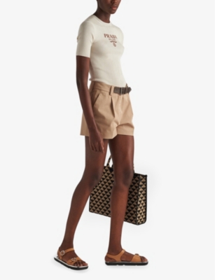 PRADA: Branded knitted silk top