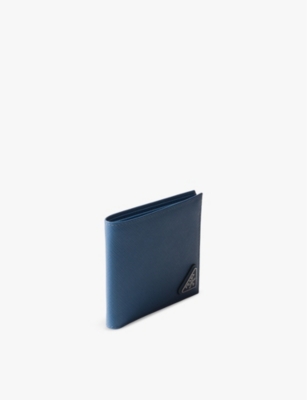 Logo-plaque Saffiano leather wallet