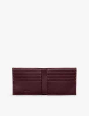 PRADA: Logo-plaque Saffiano leather wallet