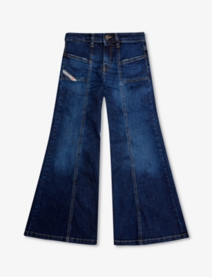 DIESEL: Washed wide-leg high-rise  stretch-denim jeans 8-16 years